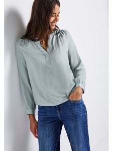 Street One Bluzka w kolorze błękitnym rozmiar: 40. Niebieskie bluzki Street One, bez wzorów, z wiskozy, street, bez kołnierzyka, bez ramiączek. Za 127,05 zł.