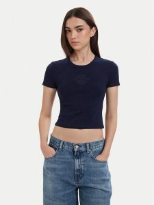 HUGO T-Shirt Delanor 50570857 Niebieski Slim Fit. Niebieskie t-shirty Hugo, m, bez wzorów, z bawełny, bez kołnierzyka, bez ramiączek. Za 254,99 zł.