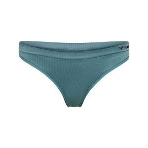 Damskie bezszwowe stringi Hummel Juno. Niebieskie stringi Hummel, bez wzorów. Za 96,50 zł.