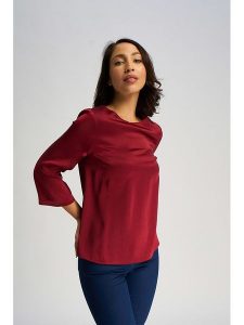 Marks & Spencer Bluzka w kolorze bordowym rozmiar: 36. Czerwone bluzki Marks & Spencer, bez wzorów, bez kołnierzyka, bez ramiączek. Za 43,88 zł.