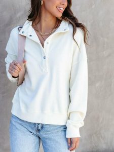 Milan Kiss Bluza w kolorze kremowym rozmiar: M. Brązowe bluzy Milan Kiss, m, bez wzorów, bez kaptura. Za 127,05 zł.