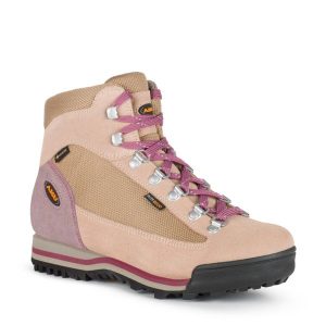 Buty trekkingowe Gore-tex damskie Aku Ultralight. Brązowe buty trekkingowe Aku, z gore-texu, bez zapięcia. Za 449,00 zł.