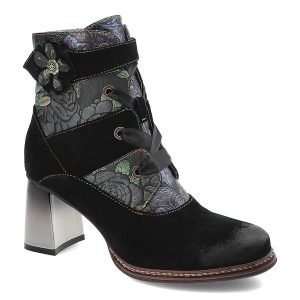Czarne Botki Laura Vita Eleganckie Obuwie Damskie Premium. Czarne botki LAURA VITA, bez wzorów, ze skóry, bez obcasa, na obcasie, bez zapięcia. Za 479,00 zł.