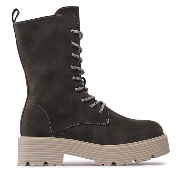 Trzewiki Jenny Fairy. Zielone botki Jenny Fairy, bez wzorów, bez obcasa, na płaskiej podeszwie, bez zapięcia. Za 139,99 zł.