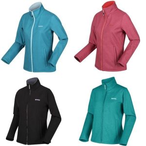 Softshell turystyczny damski Regatta Connie V. Czarne kurtki Regatta, xs, bez wzorów, z polaru, bez kaptura. Za 139,99 zł.