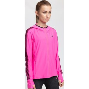 Bluza treningowa damska BLDF200 - różowy neon. Bluzy marki 4f. W wyprzedaży za 99,99 zł.