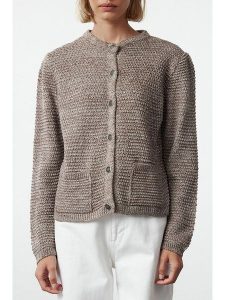 Trendyol Kardigan w kolorze beżowym rozmiar: M. Brązowe kardigany Trendyol, m, bez wzorów, ze splotem, bez ramiączek. Za 87,45 zł.