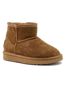 Natural world Botki zimowe w kolorze jasnobrązowym rozmiar: 31. Brązowe botki Natural World, na zimę, bez wzorów, z materiału, bez obcasa, bez zapięcia. Za 113,90 zł.