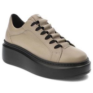 Beżowe Sneakersy Karino Modne Skórzane Buty. Brązowe czółenka Karino, bez wzorów, ze skóry, bez obcasa, na koturnie, bez zapięcia. Za 469,00 zł.