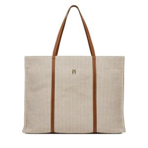 Torebka Tommy Hilfiger. Brązowe shopper bag TOMMY HILFIGER, bez wzorów, bez dodatków. Za 389,99 zł.