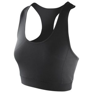 Top Damski / Damski Impact Softex Crop Top. Szare koszulki sportowe SPIRO, bez wzorów, bez ramiączek. Za 73,99 zł.