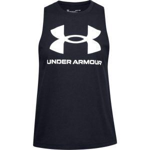 Damski tank top Under Armour Sportstyle Graphic. Białe topy Under Armour, xs, bez wzorów, z bawełny, sportowe, bez kołnierzyka, bez ramiączek. Za 130,51 zł.