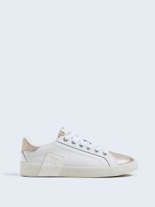 Pepe Jeans FOOTWEAR Sneakersy w kolorze biało-różowozłotym rozmiar: 37. Białe trampki Pepe Jeans FOOTWEAR, bez wzorów, z jeansu, bez zapięcia. Za 175,67 zł.