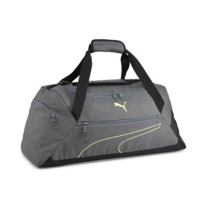 Średnia torba sportowa Fundamentals PUMA Mineral Gray Lime Sheen. Szare torby podróżne i sportowe Puma, bez wzorów, z materiału, średnie. Za 125,81 zł.