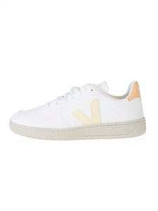 Veja Sneakersy "V 10" w kolorze biało-pomarańczowym rozmiar: 36. Białe trampki Veja, bez wzorów, bez zapięcia. Za 333,81 zł.