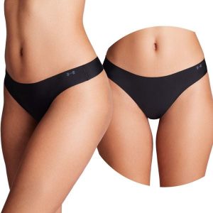 Majtki damskie stringi Under Armour Pure Stretch 3-PAK. Czarne stringi Under Armour, bez wzorów. Za 81,99 zł.