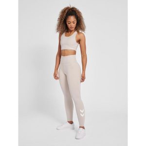 Damskie wysokie legginsy Hummel MT Grace. Szare legginsy Hummel, bez wzorów, z materiału. W wyprzedaży za 126,50 zł.