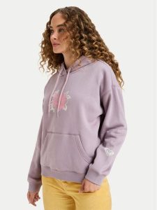 Roxy Bluza Perfect Place Brushed ERJFT05032 Fioletowy Regular Fit. Fioletowe bluzy Roxy, l, bez wzorów, z bawełny, bez kaptura. Za 259,99 zł.