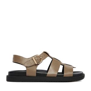 Sandały Beverly Hills Polo Club. Brązowe sandały Beverly Hills Polo Club, bez wzorów, bez obcasa, na płaskiej podeszwie, bez zapięcia. Za 369,99 zł.