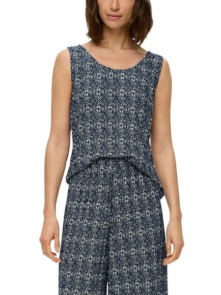 S.OLIVER RED LABEL Top w kolorze granatowym rozmiar: 34. Niebieskie topy s.Oliver RED LABEL, s, bez wzorów, bez kołnierzyka, bez ramiączek. Za 32,75 zł.