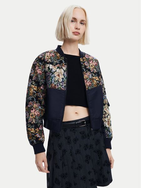 Desigual Kurtka bomber Roterdam 24WWEWB1 Czarny Regular Fit. Czarne kurtki Desigual, xs, bez wzorów, z syntetyku, bez kaptura. Za 399,99 zł.