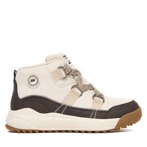 Botki Skechers. Brązowe botki Skechers, bez wzorów, bez obcasa, na płaskiej podeszwie, bez zapięcia. Za 319,99 zł.