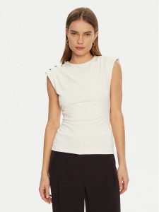 Marciano Guess Bluzka 5RGP07 6263A Écru Regular Fit. Bluzki Marciano Guess, xxs, z aplikacjami, z syntetyku, bez kołnierzyka, bez ramiączek. Za 309,99 zł.
