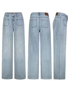 Sublevel Dżinsy - Comfort fit - w kolorze błękitnym rozmiar: XS. Niebieskie jeansy Sublevel, z aplikacjami, z bawełny, z podwyższonym stanem. Za 118,56 zł.