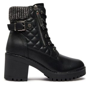 Botki Refresh. Czarne botki Refresh, bez wzorów, bez obcasa, na słupku, bez zapięcia. Za 289,99 zł.