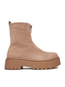 DeeZee Botki 13123-13 Beżowy. Brązowe botki DeeZee, bez wzorów, ze skóry, bez obcasa, na płaskiej podeszwie, bez zapięcia. Za 319,99 zł.