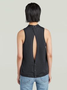 G-Star Bluzka w kolorze czarnym rozmiar: XS. Czarne bluzki G-Star, xs, bez wzorów, z bawełny, retro, bez kołnierzyka, bez ramiączek. Za 135,17 zł.