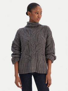 Liu Jo Golf MF5451 MA37R Szary Regular Fit. Szare golfy Liu Jo, bez wzorów. Za 429,99 zł.