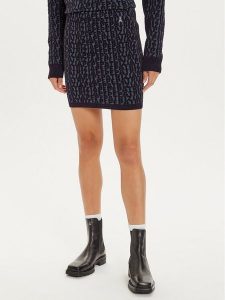 Patrizia Pepe Spódnica mini 2G0986 K210 Granatowy Regular Fit. Niebieskie spódnice Patrizia Pepe, bez wzorów, z syntetyku, mini. Za 459,99 zł.