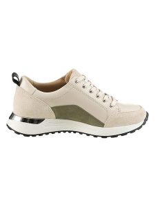 Heine Skórzane sneakersy w kolorze beżowo-oliwkowym rozmiar: 40. Brązowe trampki Heine, bez wzorów, bez zapięcia. Za 146,45 zł.