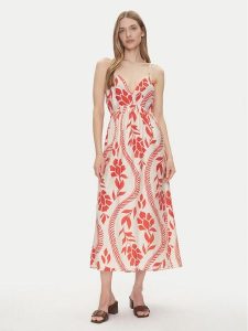 ONLY Sukienka letnia Catja 15347529 Czerwony Regular Fit. Czerwone kombinezony ONLY, na lato, l, bez wzorów, bez kołnierzyka, bez ramiączek. Za 149,99 zł.