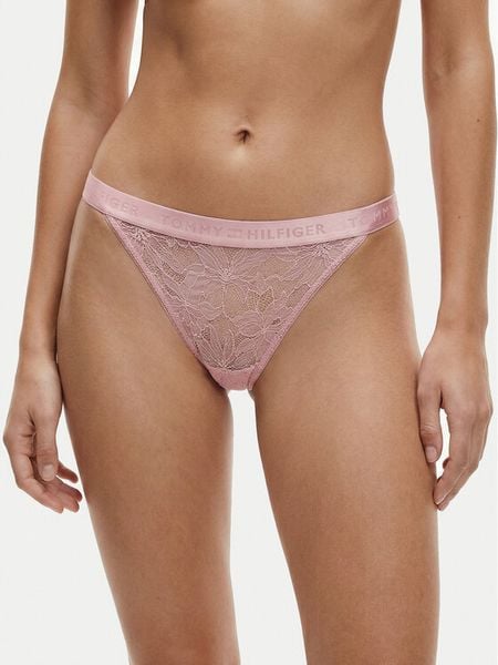 Tommy Hilfiger Stringi UW0UW06267 Różowy. Czerwone stringi TOMMY HILFIGER, bez wzorów, z syntetyku. Za 98,99 zł.