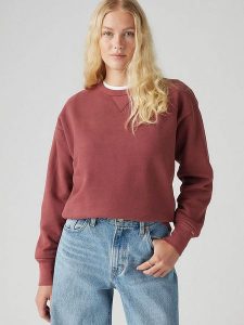 Levi´s Bluza w kolorze bordowym rozmiar: M. Czerwone bluzy m, bez wzorów, z bawełny, bez kaptura. Za 118,95 zł.