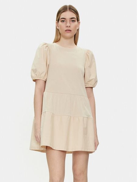 Brave Soul Sukienka letnia LDRJ-544AMIEST Beżowy Straight Fit. Brązowe kombinezony Brave Soul, na lato, xs, bez wzorów, z bawełny, bez kołnierzyka, bez ramiączek. Za 179,99 zł.