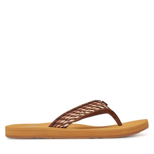 Japonki Roxy. Brązowe kalosze Roxy, bez wzorów, bez obcasa. Za 149,99 zł.