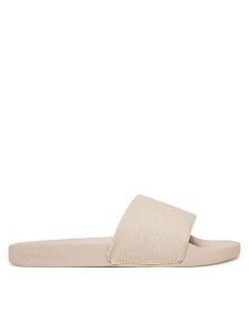 Calvin Klein Jeans Klapki Slide Monogram Wn YW0YW01835 Beżowy. Brązowe klapki Calvin Klein Jeans, bez wzorów, z jeansu, bez obcasa. Za 109,99 zł.