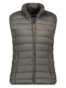 Geographical Norway Kamizelka pikowana "Vatikolor" w kolorze khaki rozmiar: M. Brązowe kamizelki Geographical Norway, m, bez wzorów, bez kołnierzyka, bez ramiączek, bez kaptura. Za 139,87 zł.