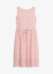 Sukienka midi z wiązanym paskiem. Brązowe sukienki bonprix, bez wzorów, eleganckie, bez kołnierzyka, bez ramiączek, midi. Za 142,99 zł.
