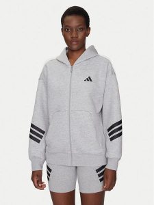 Adidas Bluza Future Icons 3-Stripes JE0172 Szary Regular Fit. Szare bluzy ADIDAS, xs, bez wzorów, z bawełny, bez kaptura. Za 219,99 zł.