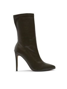 DeeZee Botki ZALMM220168 Zielony. Zielone botki DeeZee, bez wzorów, ze skóry, bez obcasa, na szpilce, bez zapięcia. Za 189,99 zł.