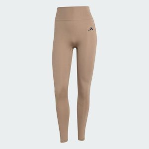 Legginsy Optimé Essentials No Front Rise Seam 7/8. Brązowe legginsy ADIDAS, bez wzorów, z elastanu. Za 219,00 zł.