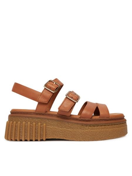 Clarks Sandały Evamar Strap 26185889 Brązowy. Brązowe sandały Clarks, bez wzorów, ze skóry, bez obcasa, na płaskiej podeszwie, bez zapięcia. Za 519,99 zł.