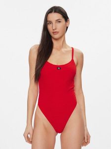 Calvin Klein Swimwear Strój kąpielowy KW0KW02475 Czerwony. Czerwone stroje jednoczęściowe Calvin Klein Swimwear, bez wzorów, z syntetyku. Za 249,99 zł.