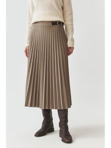 TATUUM Spódnica "Antaliki" w kolorze beżowym rozmiar: 34. Brązowe spódnice Tatuum, na co dzień, bez wzorów, ze skóry, midi. Za 210,32 zł.