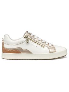 Geox Skórzane sneakersy "Blomiee" w kolorze jasnobrązowo-białym rozmiar: 37. Białe trampki Geox, bez wzorów, z materiału, bez zapięcia. Za 190,63 zł.