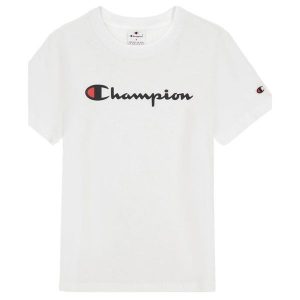 T-shirt Damski Z Bawełny Z Krótkim Rękawem. Białe t-shirty Champion, s, bez wzorów, z bawełny, bez kołnierzyka, bez ramiączek. Za 132,99 zł.